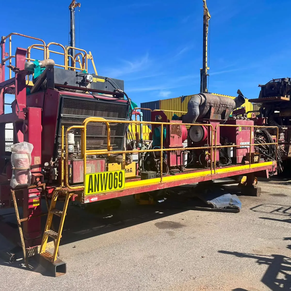 Side view of the weathered rig deck before teardown